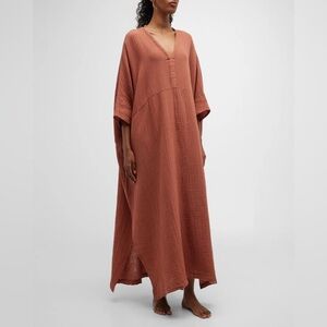 NWOT Ocean + Main Terracotta Cotton Talitha Gauze Caftan L/XL